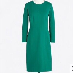 J. Crew Factory Ponte Zip Green Dress 12